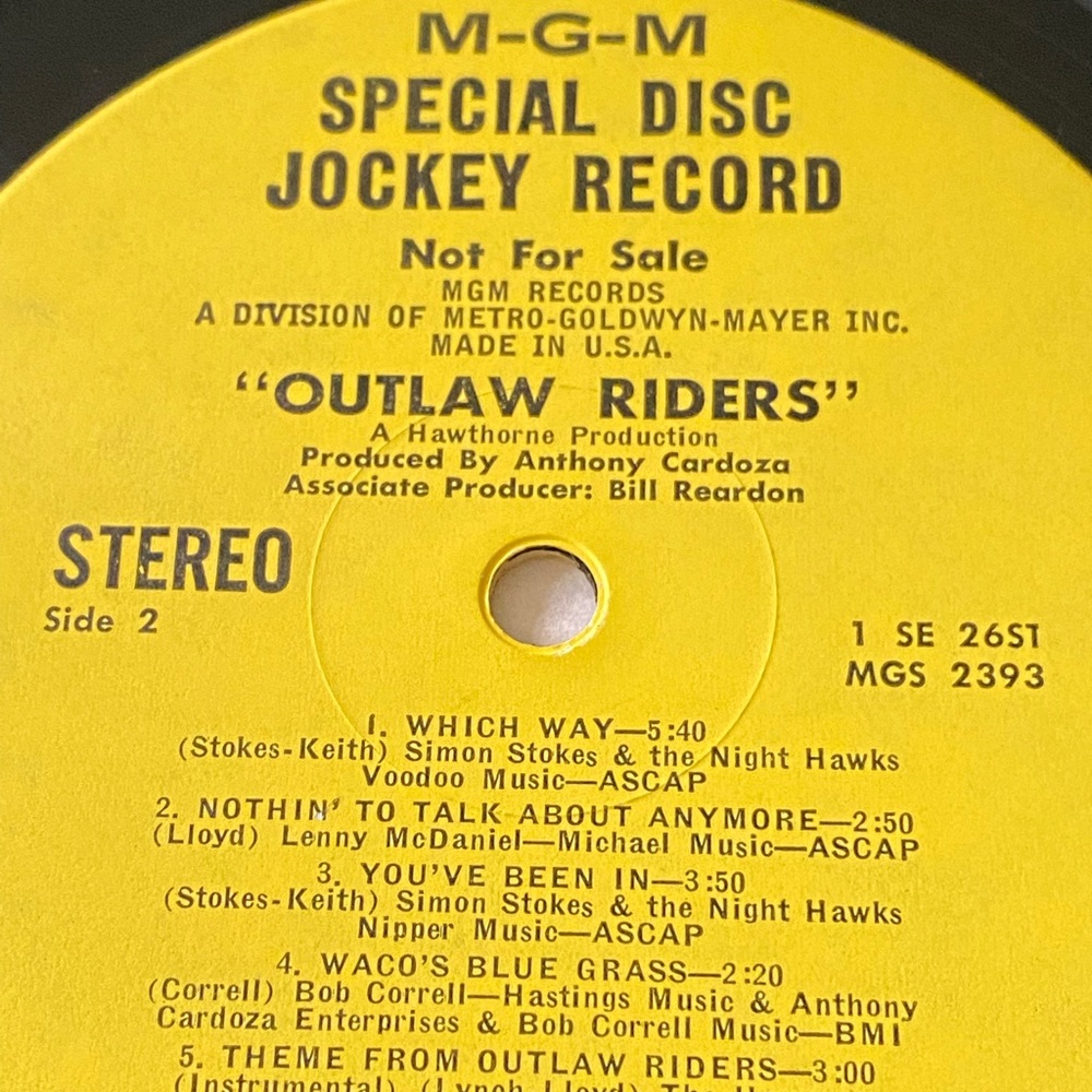 Outlaw Riders 1971 Promo LP - Picture 7 of 7